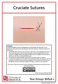 Clinical skills instruction booklet cover page, Cruciate Suture